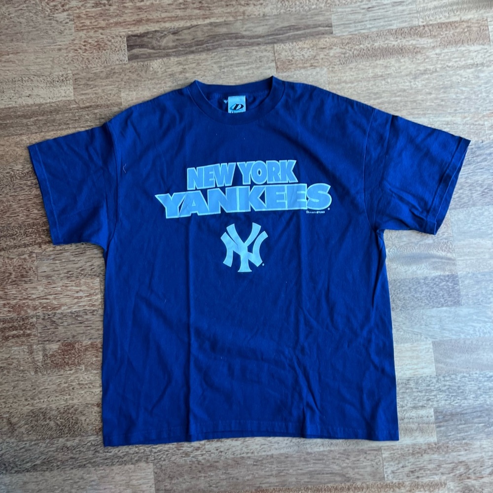 Vintage New York Yankees T-Shirt Mens XL Short Sleeve Blue 2003 Dynasty DS NWOT